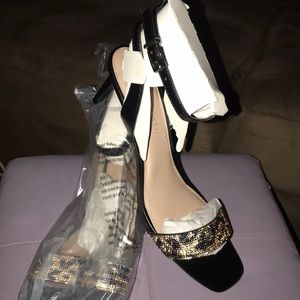 Leopard print rhinestone dress sandal